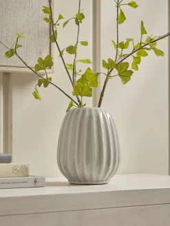 Fluted Vase - Soft Grey