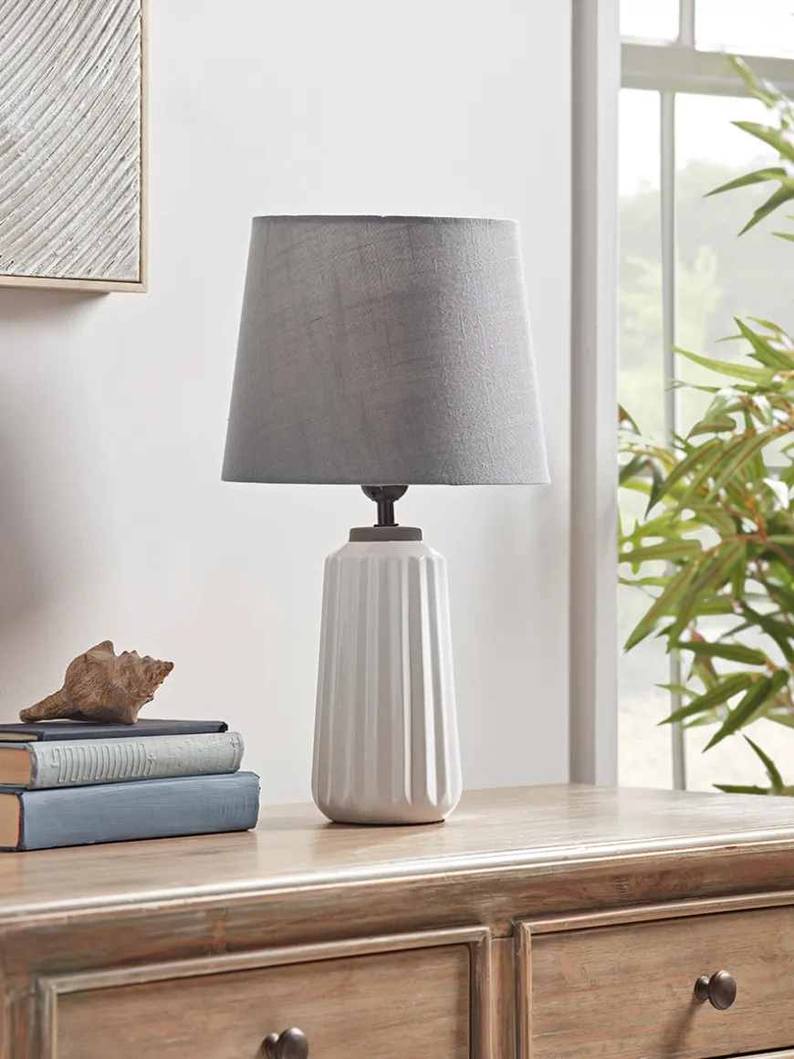 Fluted White Table Lamp