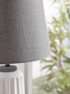 Fluted White Table Lamp
