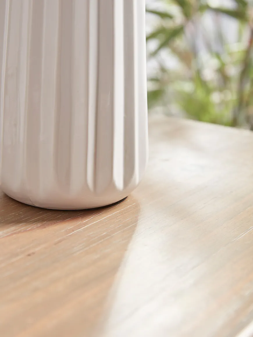 Fluted White Table Lamp