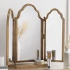 Folding Table Mirror Brass