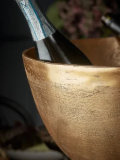 Footed Antique Brass Wine Cooler