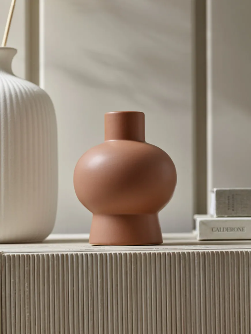 Footed Terracotta Vase