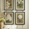Four Aged Effect Floral Framed Prints