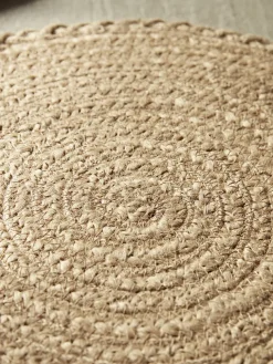 Four Braided Jute Placemats - Natural