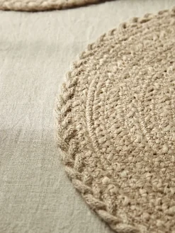 Four Braided Jute Placemats - Natural