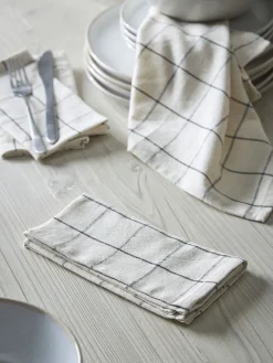 Four Cotton Napkins - Checked