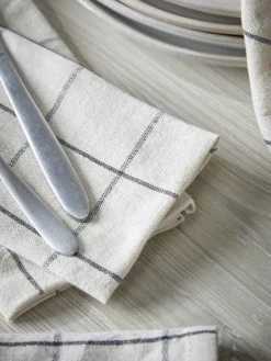 Four Cotton Napkins - Checked