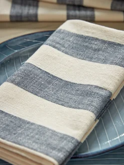 Four Cotton Napkins - Nautical Stripe
