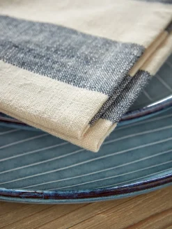 Four Cotton Napkins - Nautical Stripe