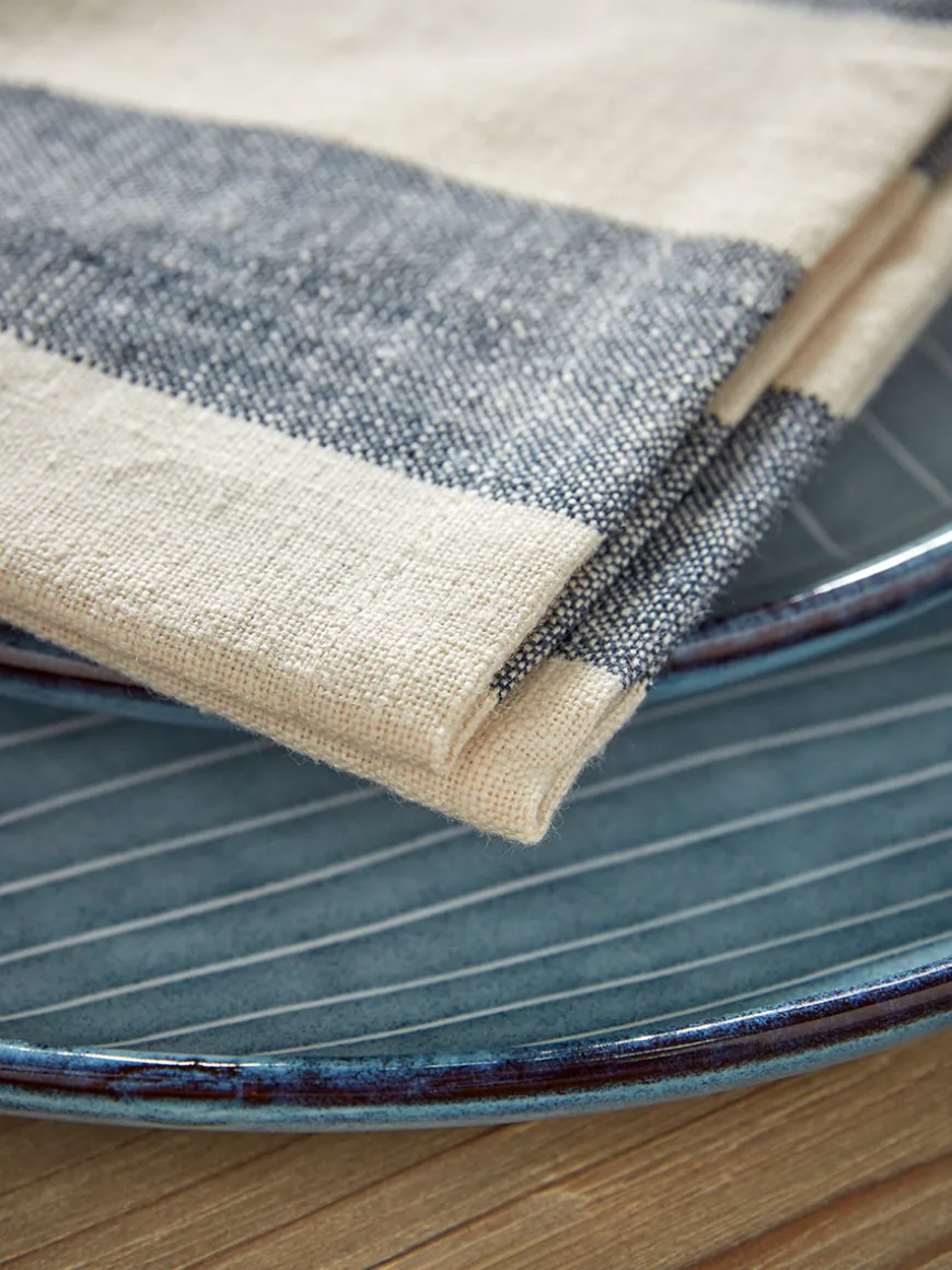 Four Cotton Napkins - Nautical Stripe