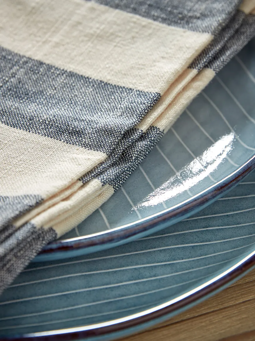 Four Cotton Napkins - Nautical Stripe