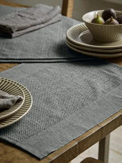 Four Cotton Placemats - Grey