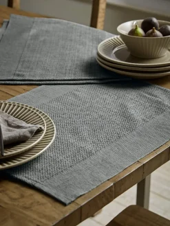 Four Cotton Placemats - Grey