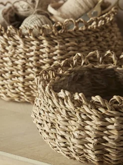 Four Decorative Seagrass Planters