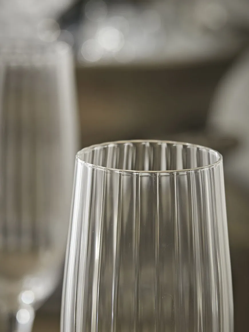Four Fluted Champagne Flutes