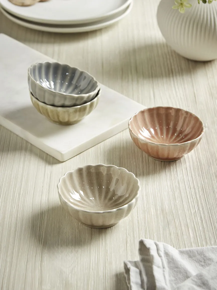 Four Fluted Dipping Bowls