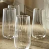 Four Fluted Highball Glasses