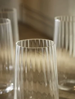 Four Fluted Highball Glasses