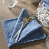 Four Linen & Cotton Napkins - Nordic Blue
