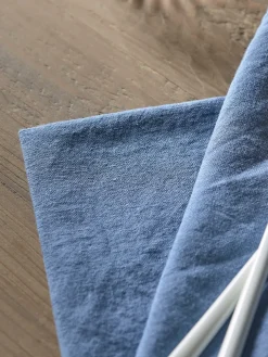 Four Linen & Cotton Napkins - Nordic Blue