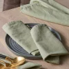 Four Linen & Cotton Napkins - Sage