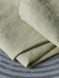 Four Linen & Cotton Napkins - Sage