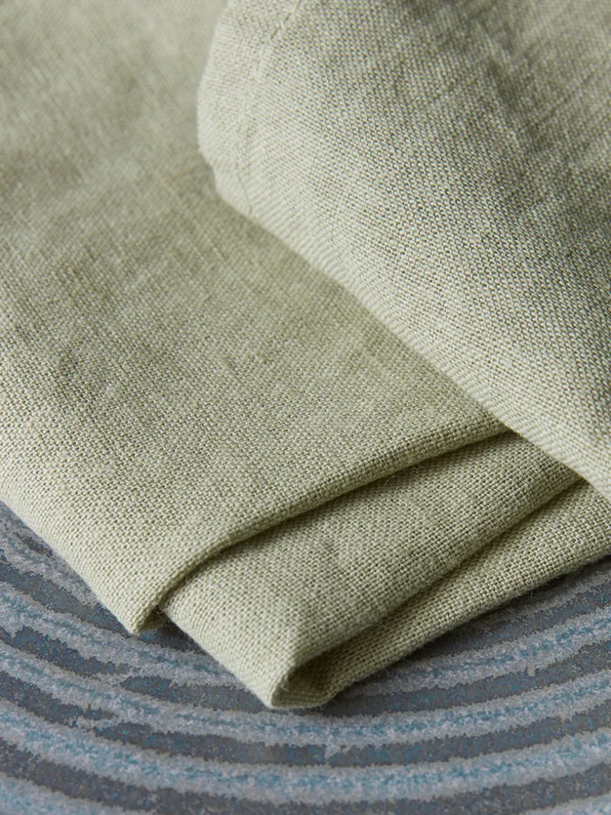 Four Linen & Cotton Napkins - Sage