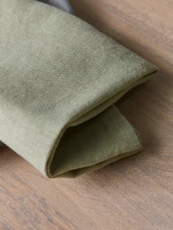 Four Linen & Cotton Napkins - Sage