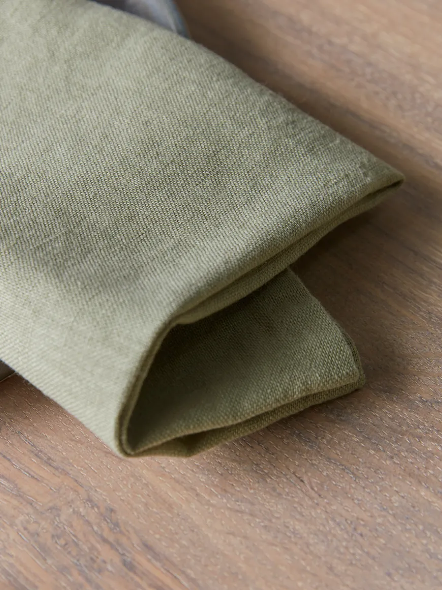 Four Linen & Cotton Napkins - Sage