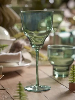 Four Olive Wine Glasses