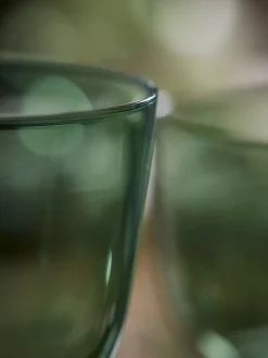 Four Olive Wine Glasses