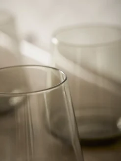 Four Smoke Glass Tumblers
