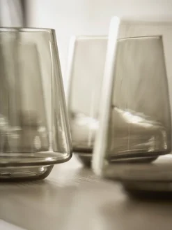 Four Smoke Glass Tumblers