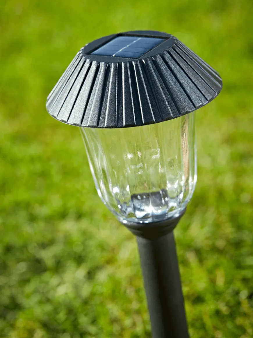 Four Solar Fluted Stake Lights