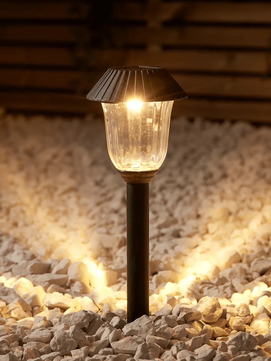 Four Solar Fluted Stake Lights