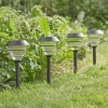 Four Solar Tiered Stake Lights
