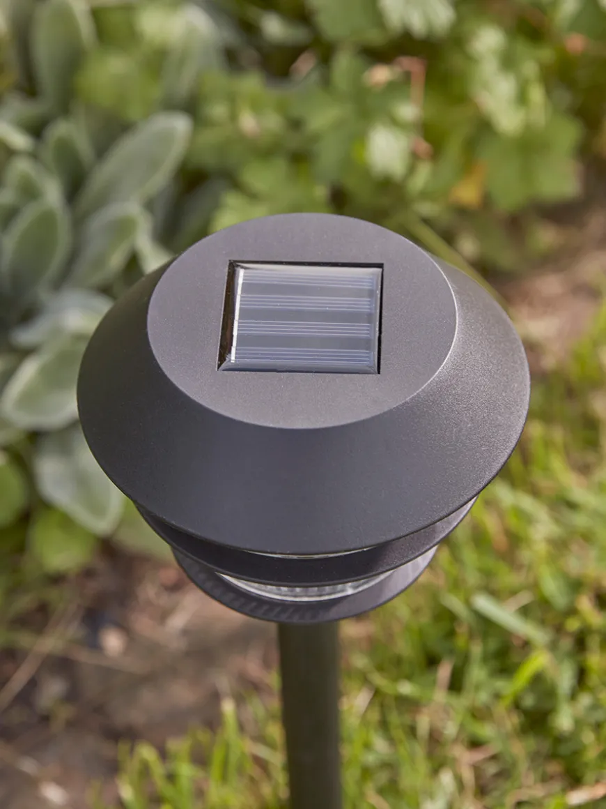 Four Solar Tiered Stake Lights