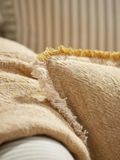 Frayed Edge Cushion - Buttercup