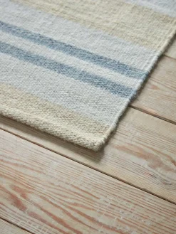 French Blue Striped Rug