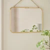 French Hanging Mirror - Antique Brass