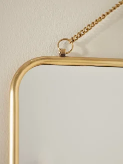 French Hanging Mirror - Antique Brass