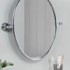 French Oval Mirror - Antique Silver
