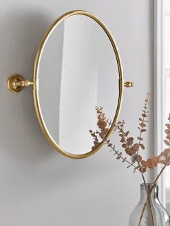 French Oval Mirror - Brass