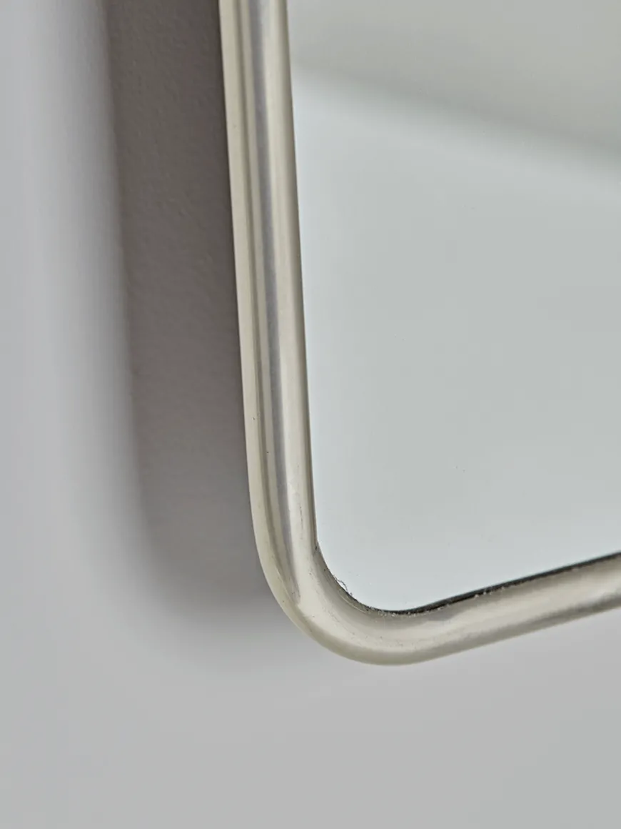 French Rectangle Wall Mirror - Antique Silver