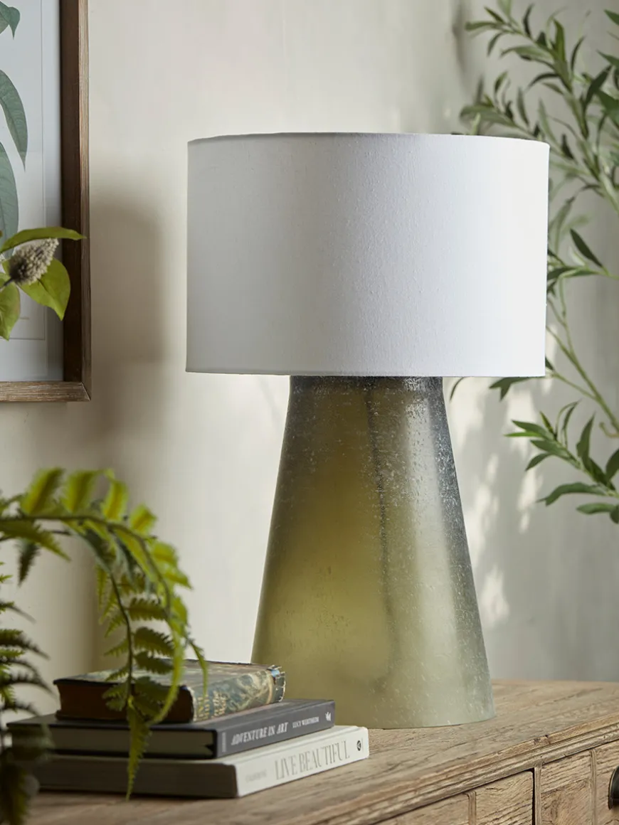 Frosted Green Glass Table Lamp