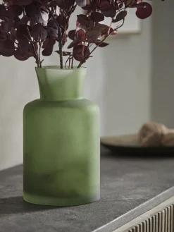 Frosted Green Vase