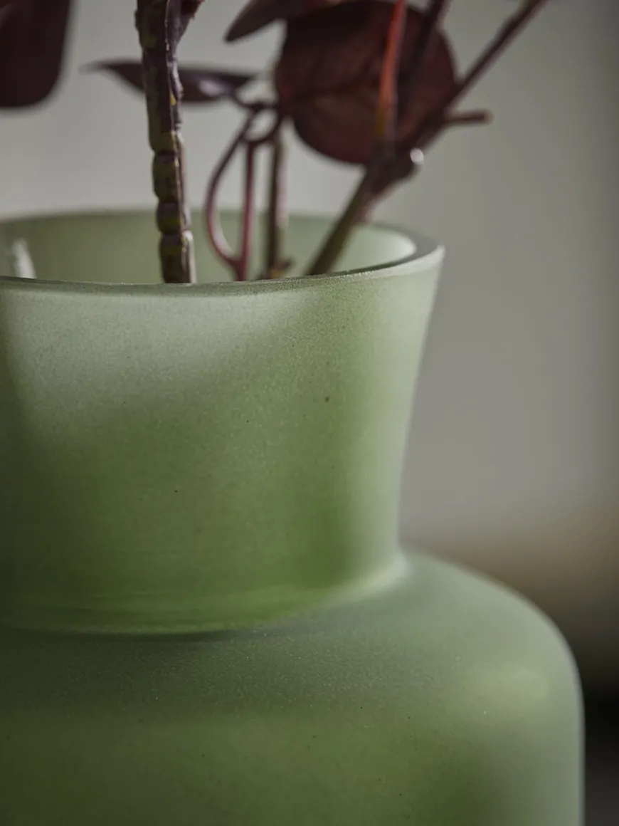 Frosted Green Vase