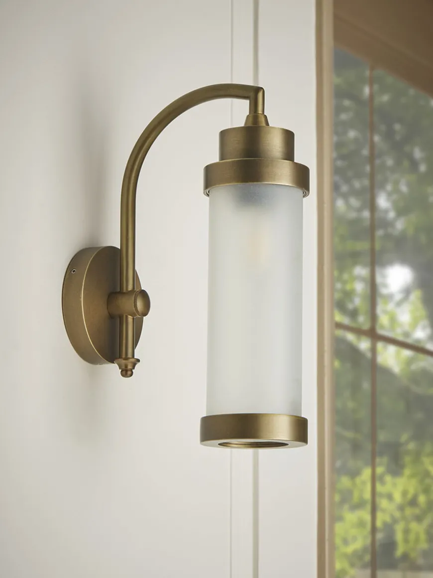 Frosted Pillar Wall Light