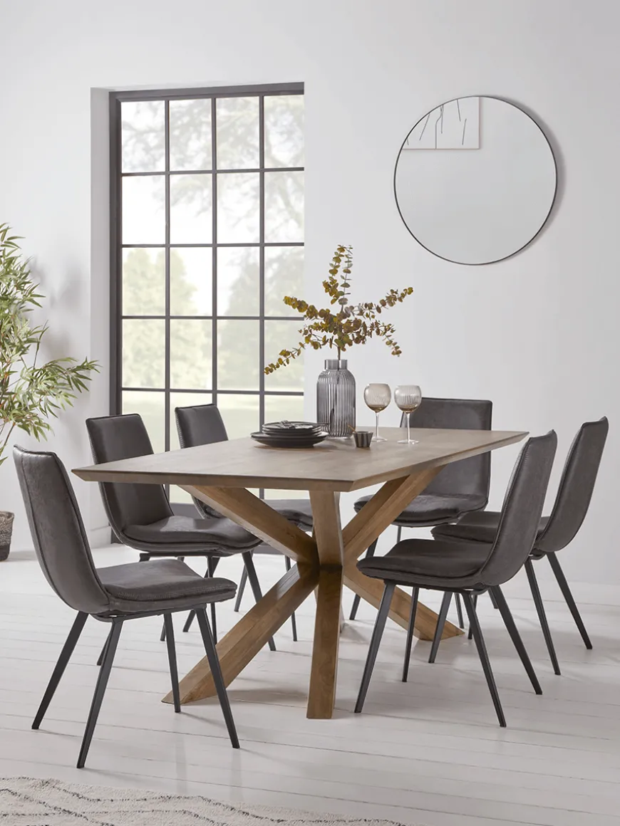 Geo Rustic Oak Dining Table - 2m
